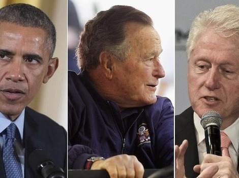 Obama, Bush i Clinton (Foto: AFP)