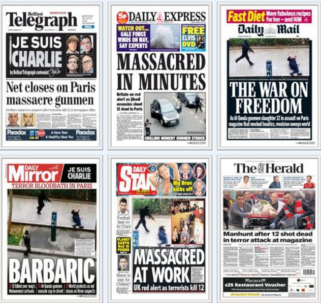 Naslovnice britanskih medija dan nakon napada u Parizu