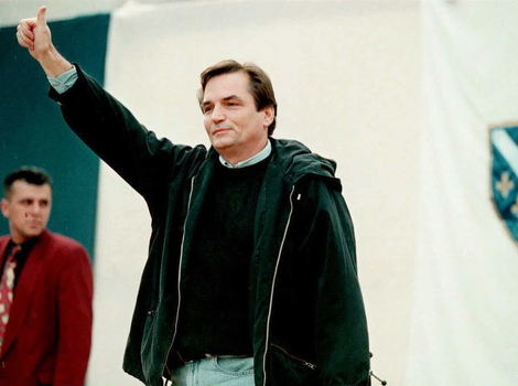 Haris Silajdžić na predizbornom skupu 1996. godine (Foto: AFP)