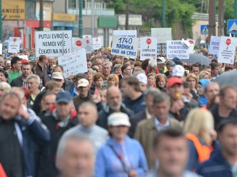 Sa jednog od rijetkih radničkih protesta (Foto: Arhiv/Klix.ba)