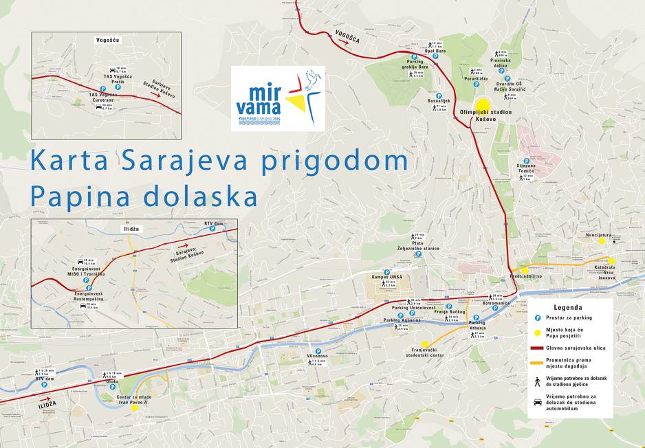 Sarajevo na dan dolaska pape