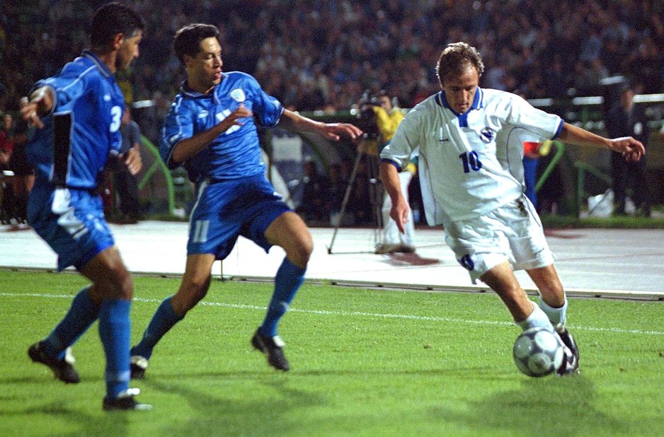 Edin Mujčin na utakmici BiH - Izrael 2001. godine