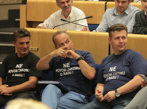 Predstavnici Sindikata u Parlamentu FBiH (Feđa Krvavac/Foto: Klix.ba)