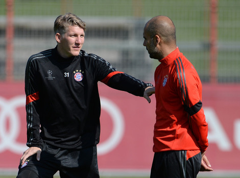 Schweinsteiger i Guardiola na treningu Bayerna (Foto: Arhiv/EPA)