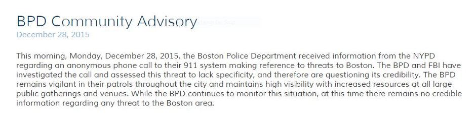 Obavještenje policije u Bostonu (Foto: Screenshot)