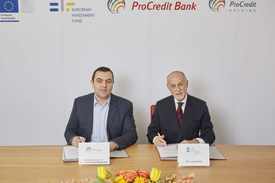s lijeva na desno: Borislav Kostadinov-ProCredit Holding, Pier Luigi Gilibert-EIF