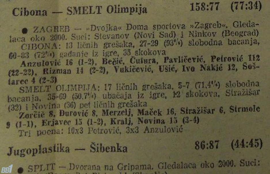 Dražen Petrović je protiv Olimpije postigao 112 poena