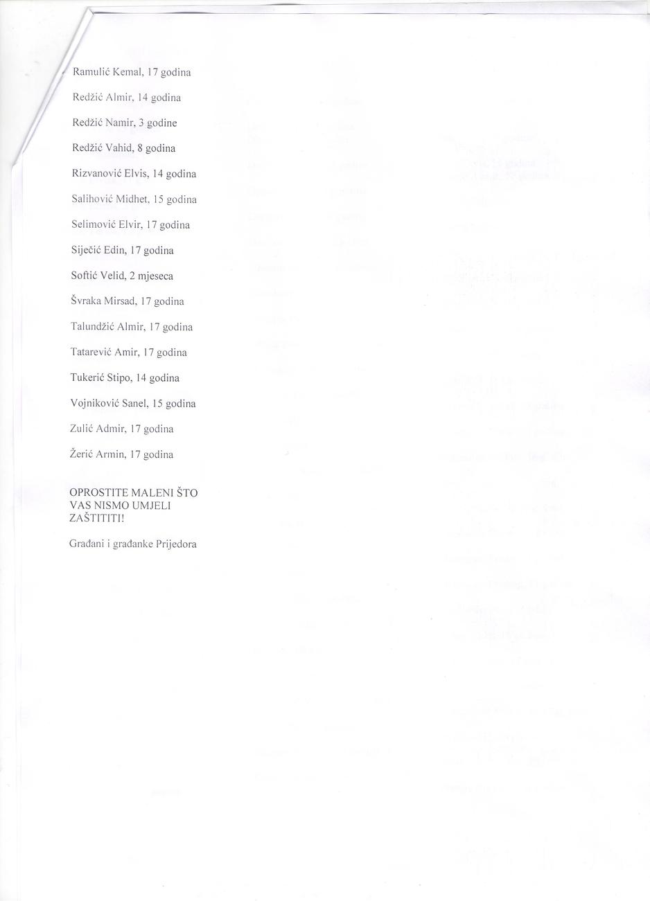 Sjećanje koje je trebalo biti objavljeno u