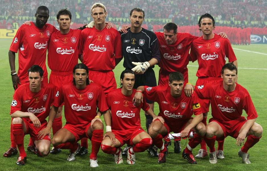 Sastav Liverpoola: Stephen Finnan, Milan Baroš, Luis Garcia, Steven Gerrard i John Arne Riise (prvi red); Djimi Traore, Xabi Alonso, Sami Hyypia, Jerzy Dudek, Jamie Carragher, Harry Kewell (stoje) (Foto: EPA)