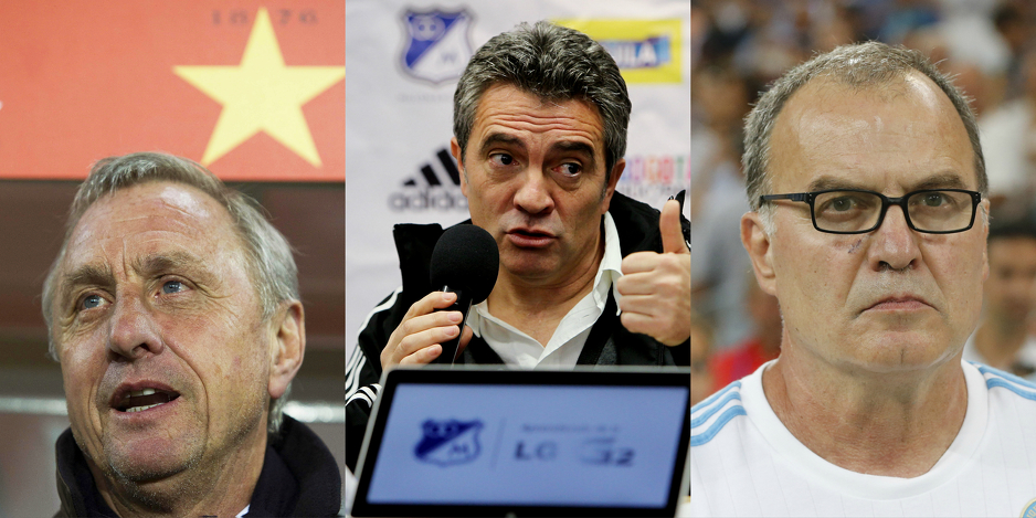 Johan Cruyff, Juan Lillo, Marcelo Bielsa (Foto: EPA)