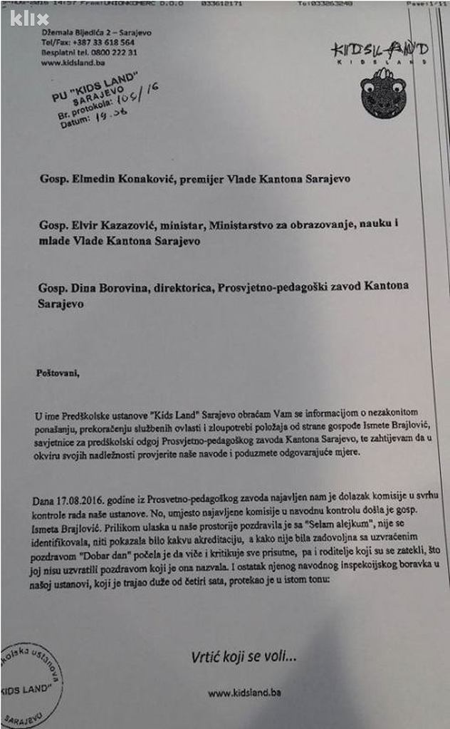 Direktorica Kids Landa se žalila na nezakonit rad službenice PPZ-a (Foto: Klix.ba)