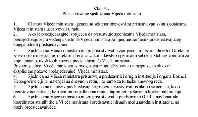 Poslovnik o radu Vijeća ministara BiH