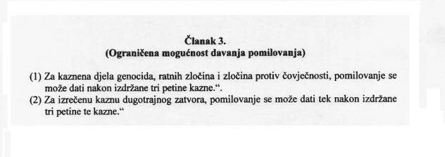Nacrt zakona o izmjenama Zakona Bosne i Hercegovine o pomilovanju