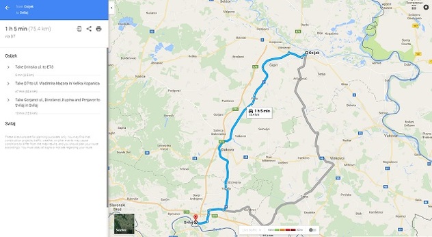 Beli Manastir - Osijek - Svilaj