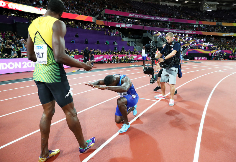 Gatlin pobijedio, ali se naklanja Boltu u Londonu. (Foto: EPA)