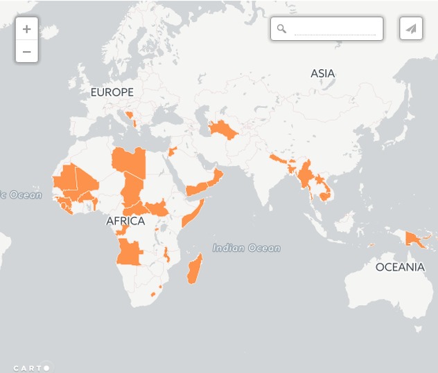 Države bez olimpijske medalje.