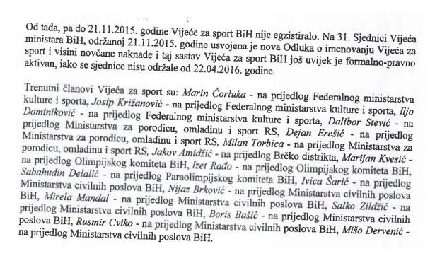 Odgovor Vijeća ministara BiH na zastupničko pitanje Nenada Lalića