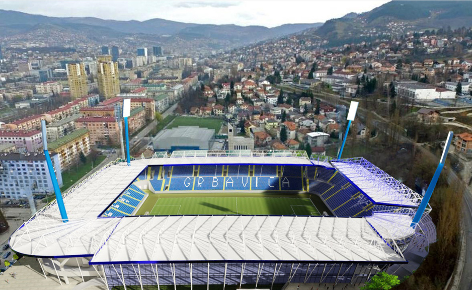 Idejni i izvedbeni projekt na izgradnji cijelog stadiona Grbavica