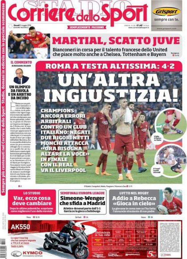 Naslovnica Corriere dello Sporta