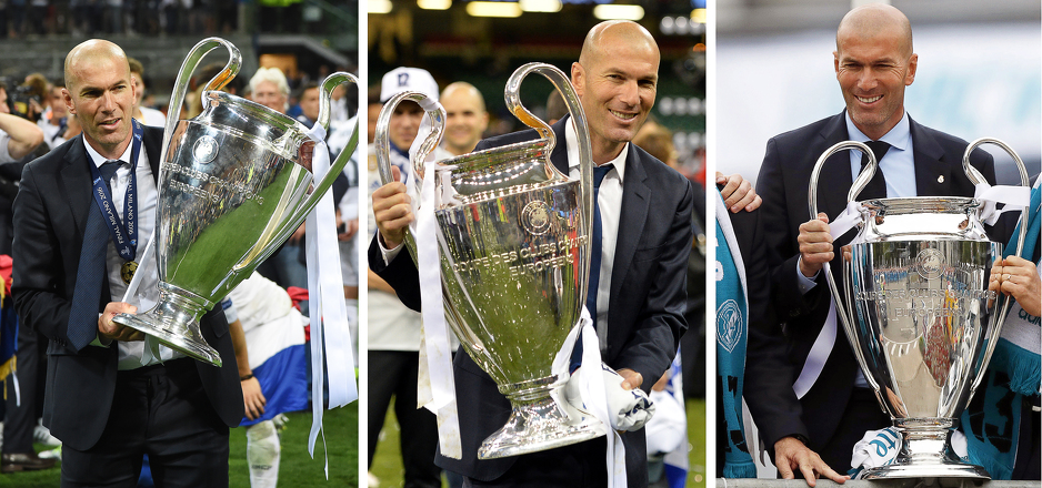Zidane je s Realom u dvije i po sezone osvojio tri naslova prvaka Evrope. (Foto: EPA-EFE)