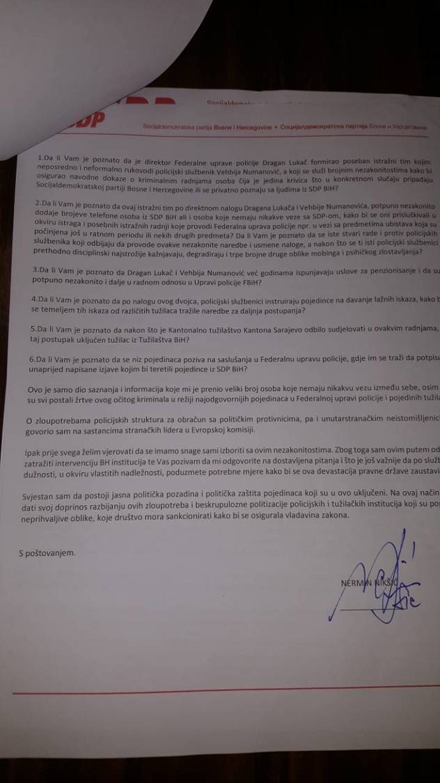 Poslaničko pitanje Nermina Nikšića