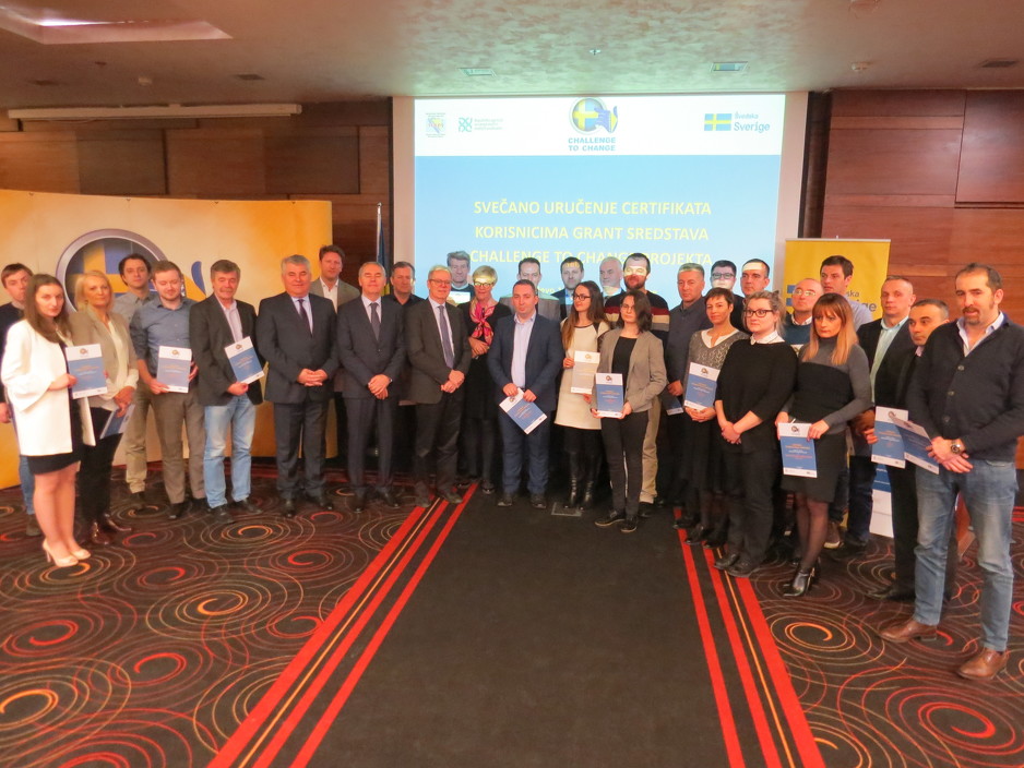 Ceremonija dodjele certifikata korisnicima granta prvog C2C poziva