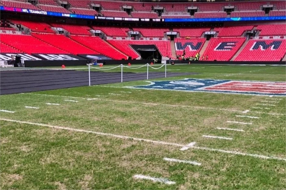 Na ovakvom travnjaku Wembleyja su igrali Tottenham i Manchester City (Foto: Twitter)
