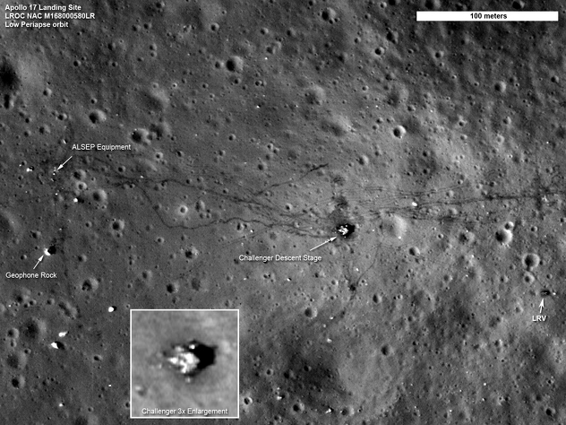 Lokacija lunarnog modula (Foto: NASA)