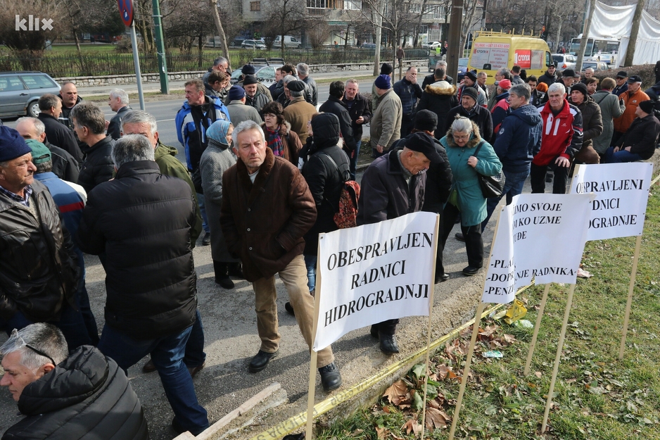 Protesti radnika Hidrogradnje (Foto: Arhiv/Klix.ba)