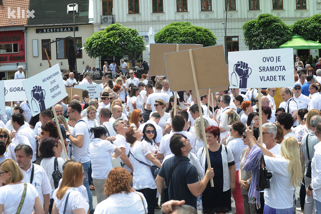Protesti doktora medicine i stomatologije (Foto: D. Z./Klix.ba)
