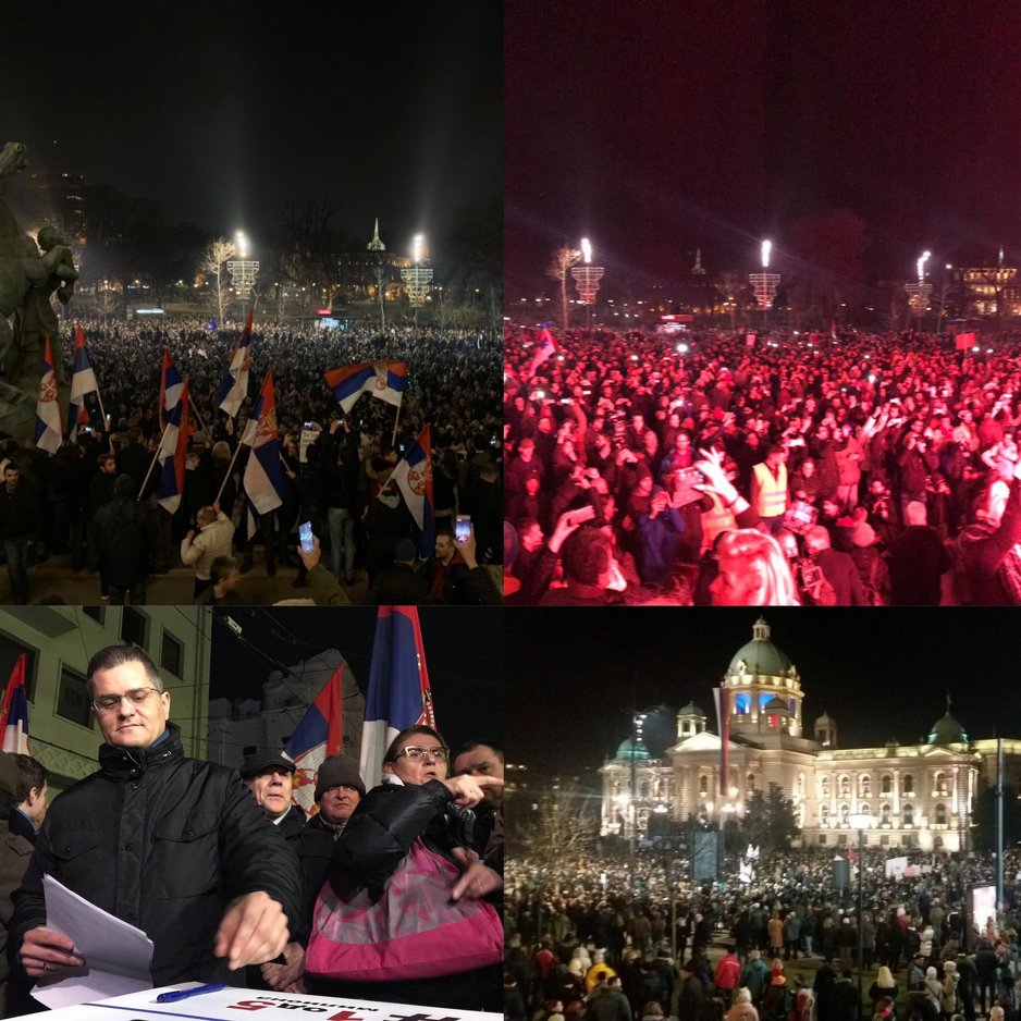 Večerašnji protesti u Beogradu