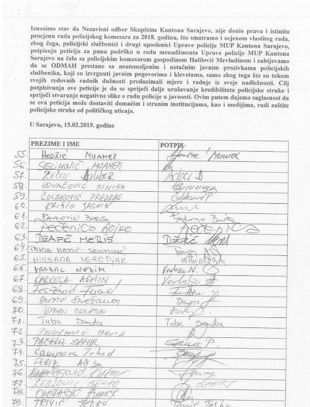 Dio skeniranih potpisa