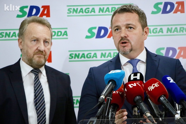 Bakir Izetbegović (SDA) i Nermin Ogrešević (A-SDA) nakon pregovora za koaliciju (Foto: Klix.ba)