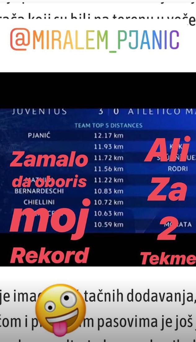 Misimovićev story na Instagramu