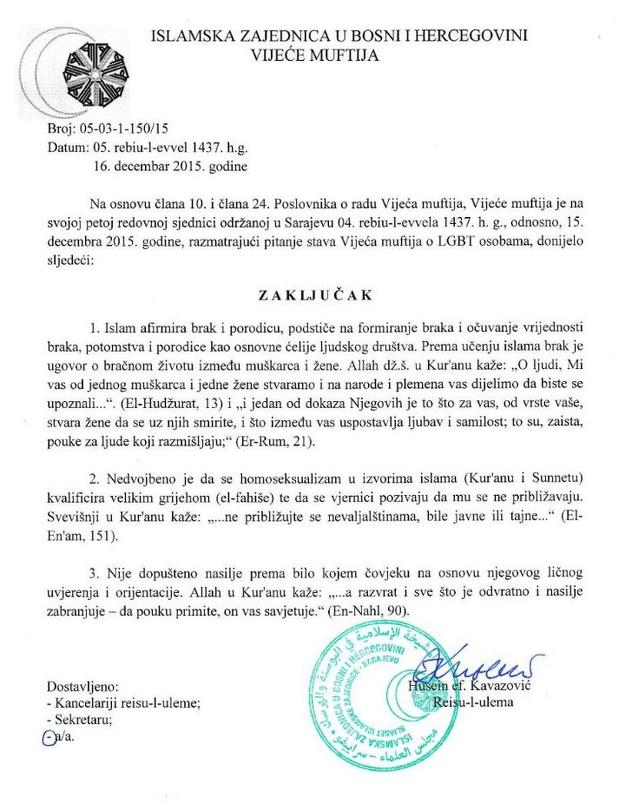 Stav Islamske zajednice u BiH