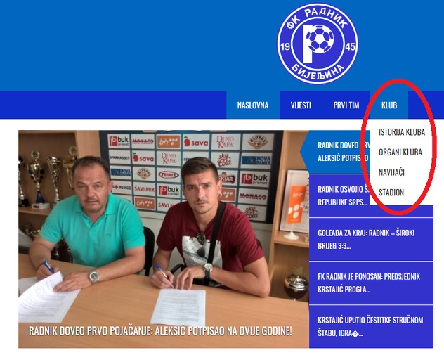Izvještaj revizora prijepodne nije bio na stranici FK Radnik