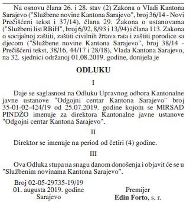Odluka o imenovanju