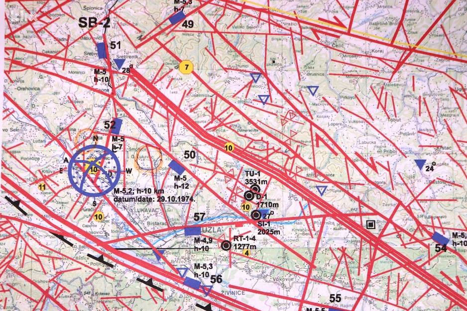 Seizmotektonska karta tuzlanske regije (Foto: A. K./Klix.ba)