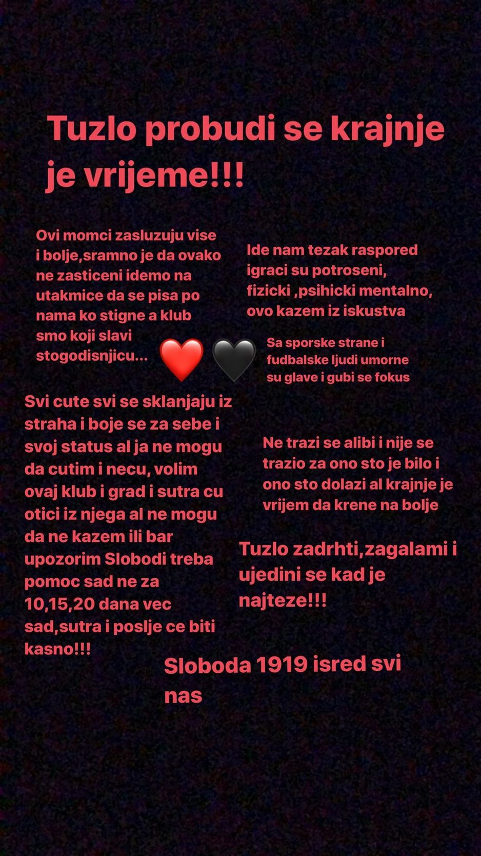 Ivetićev Instagram story