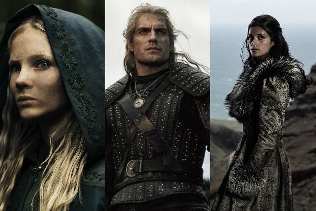 Freya Allan kao Princess Ciri, Henry Cavill kao Geralt i Anya Chalotra kao Yennefer of Vengerburg