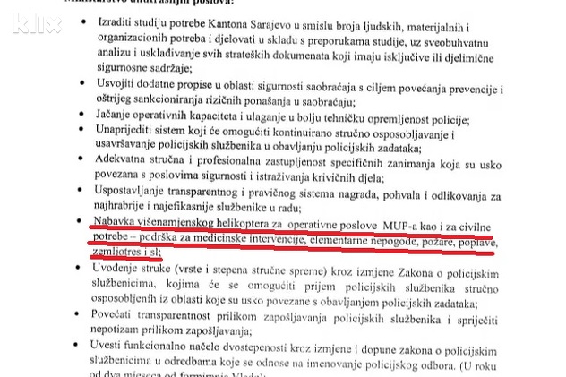 Dio predviđenih mjera i reformi za MUP koje su usaglasili lideri Šestorke 4. decembra 2018.