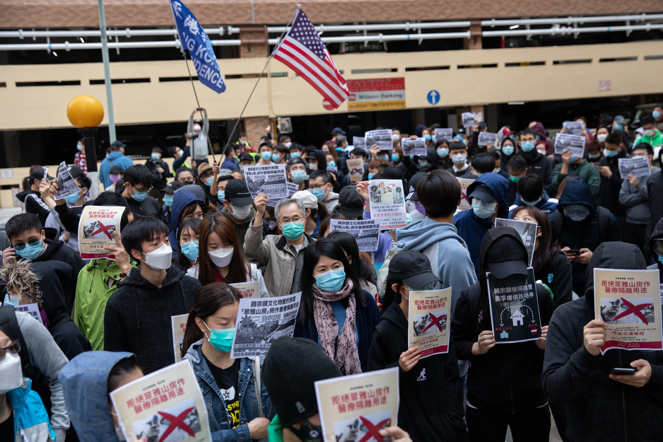 Protesti medicinskih radnika ispred zgrade Vlade u Hong Kongu (Foto: EPA-EFE)