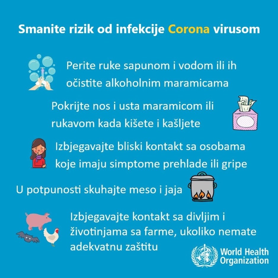 Preporuke građanima kako da se zaštite od koronavirusa
