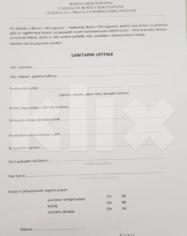 Sanitarni upitnik