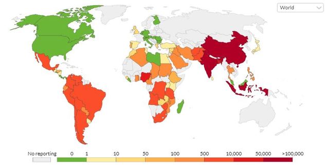 Pogođenost Variola verom u svijetu