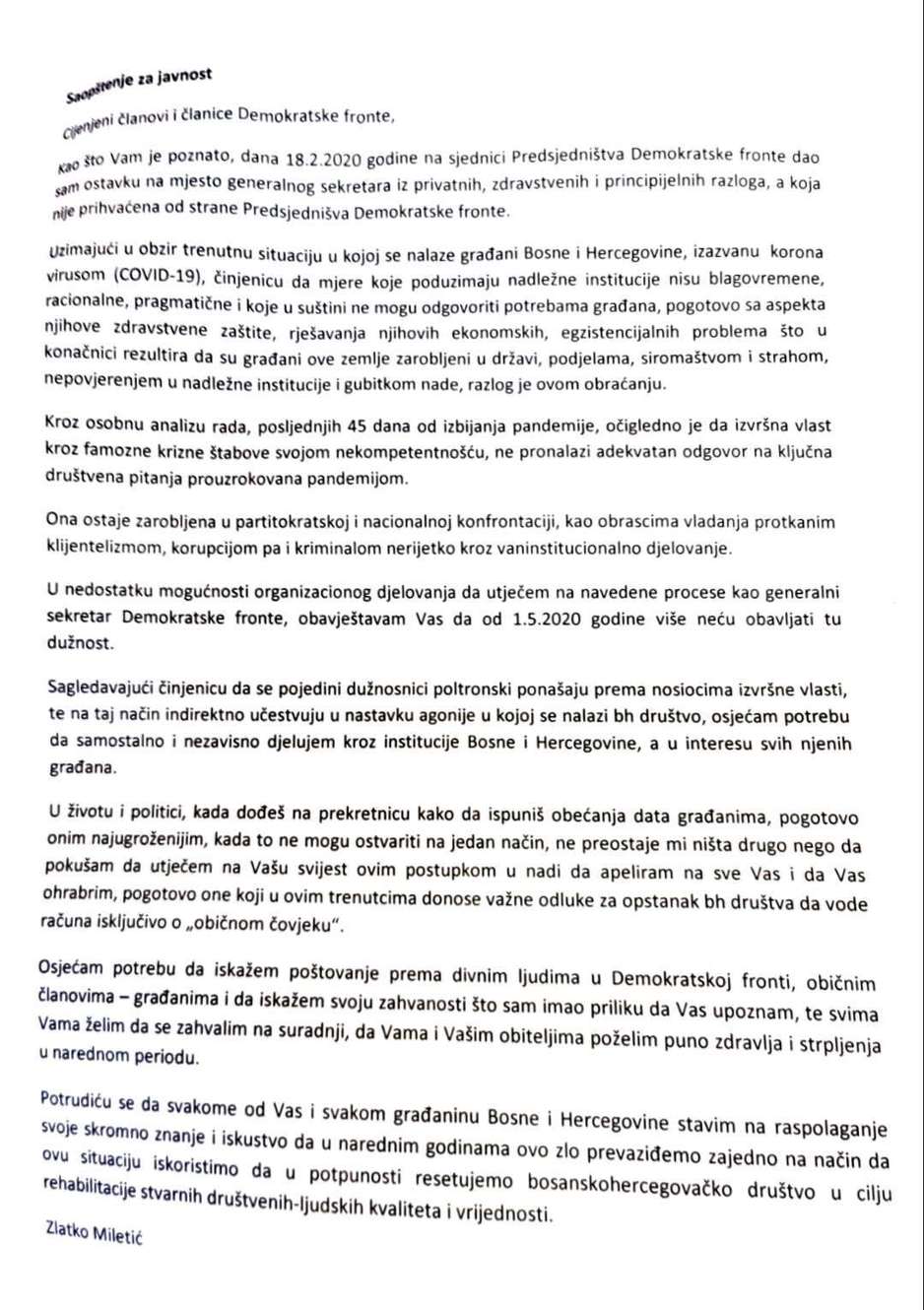 Otvoreno pismo