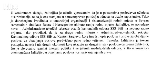 Faksimil preporuke Institucije ombudsmena za ljudska prava BiH od 28. aprila 2020. godine