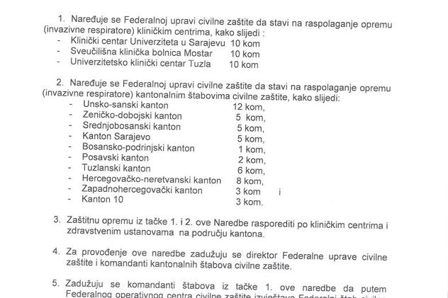 Naredba o raspodjeli od 29. aprila