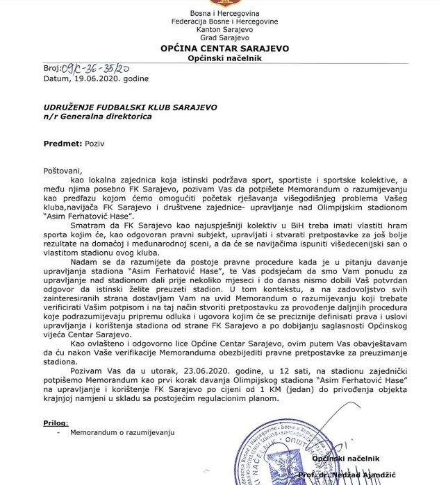 Memorandum Općine Centar