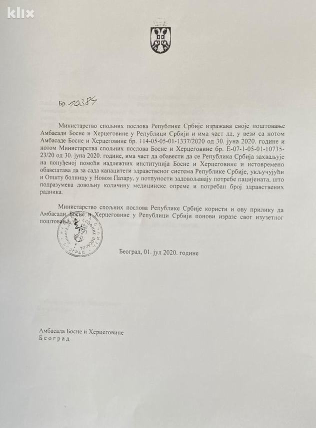 Odgovor na ponudu BiH